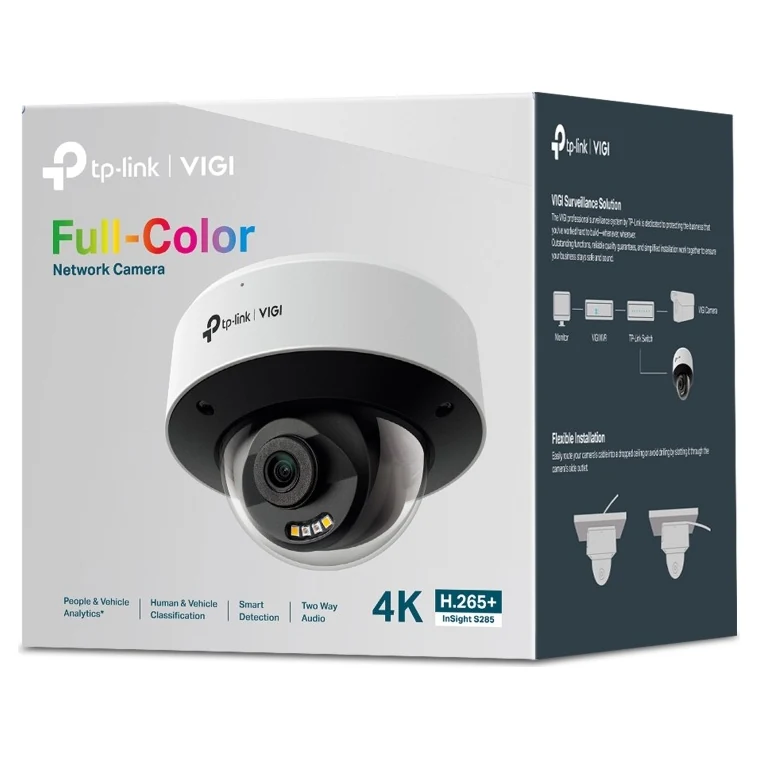Verpakking: doos met Full-Color Network Camera, 4K, H.265+ en InSight S285
