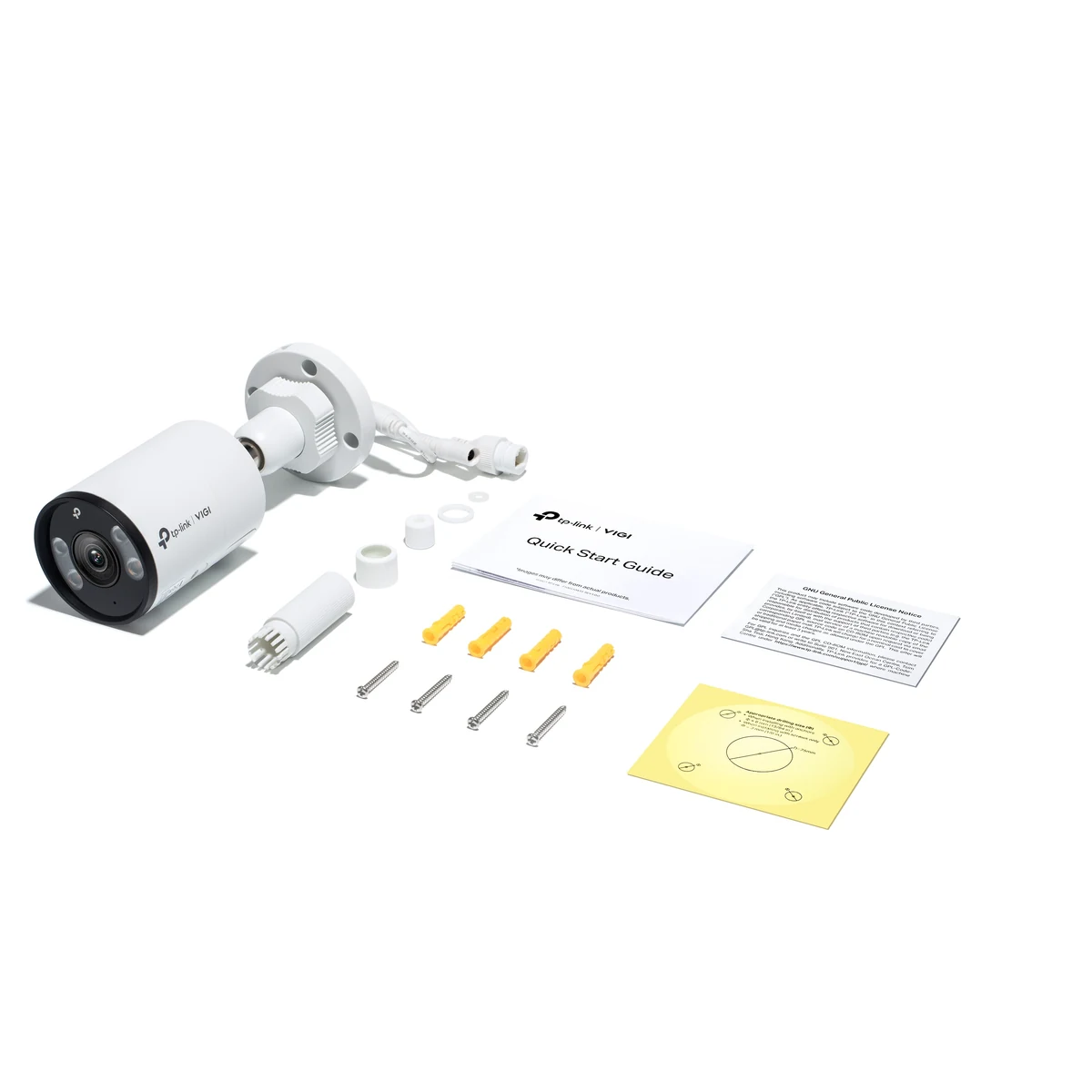 Doosinhoud: camera, waterdichte kabeldoorvoer, schroeven, pluggen, montagesjabloon en snelstartgids