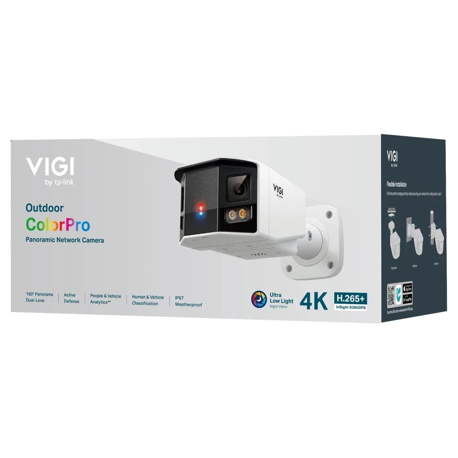 Verpakking: doos met Outdoor ColorPro Panoramic Network Camera, 180 graden panorama, 4K, H.265+