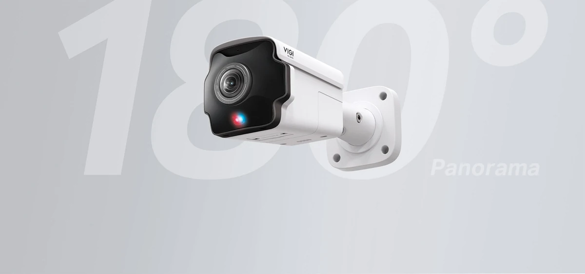 Camera op een grijze achtergrond met de tekst 180 graden Panorama erachter