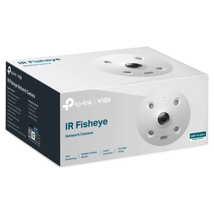 Verpakking: doos met IR Fisheye Network Camera, 360 graden, 6MP, H.265+