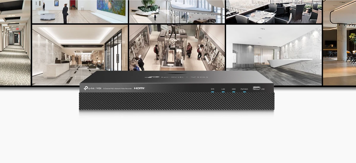 De recorder voor een brede strook camerabeelden van hotel- en kantoorruimtes