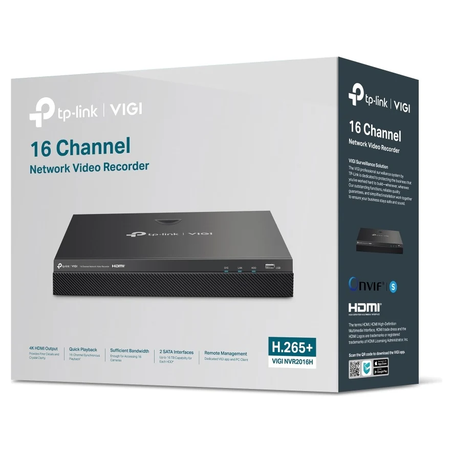 Verpakking: doos met 16 Channel Network Video Recorder VIGI NVR2016H