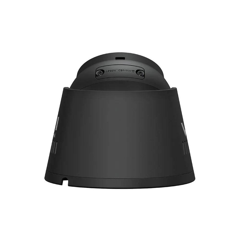 Zwarte VIGI InSight S445S van de zijkant, met de matzwarte voet en kap